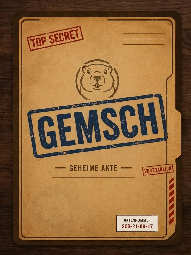 Gemsch-Kartenrückseite: Akte der Murmeltiere